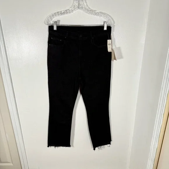 NWT MOTHER Insider Mid-Rise Crop Step Fray Jeans Not Guilty